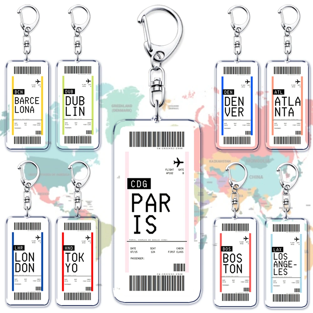 Tech Accessories Travel - Plane Ticket Boarding Pass Keychain Boston
