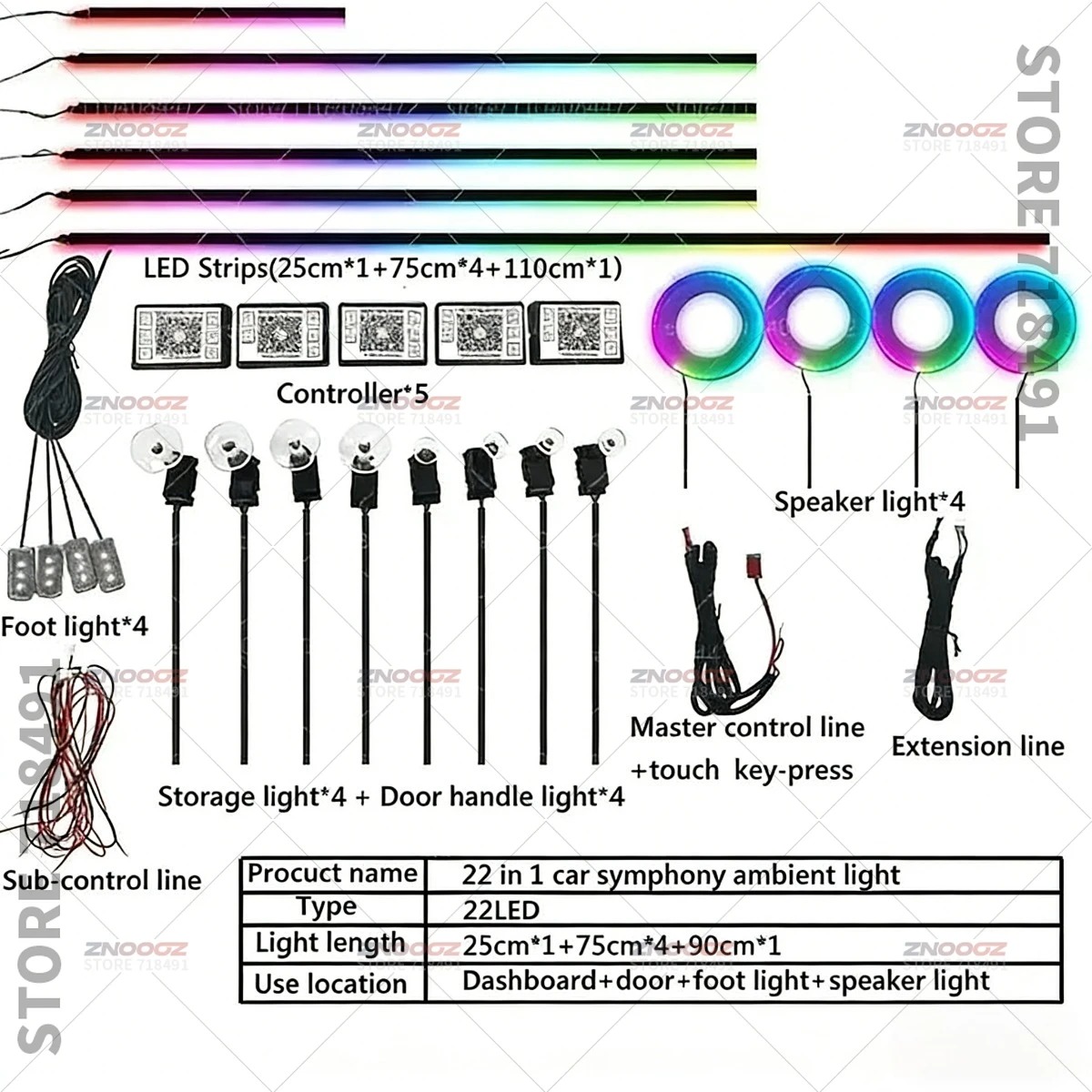 22in1 RGB Car Interior Acrylic - đánh giá và giá Tech Lighting Accessories