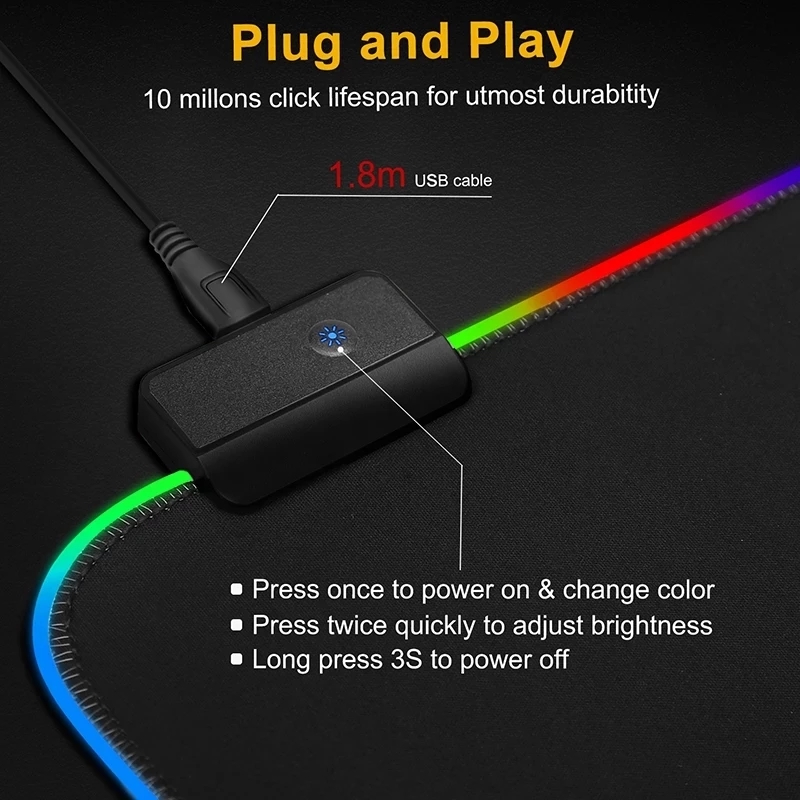 LED Light Mousepad RGB Keyboar - đánh giá và giá Mouse Charging Pad