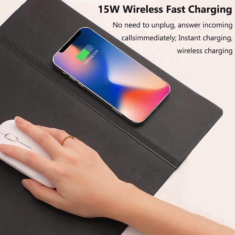 Wireless Charging PU Mouse Pad - đánh giá và giá Mouse Charging Pad