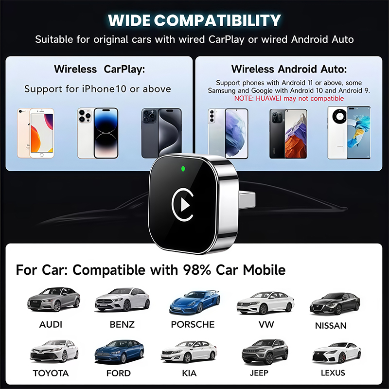2-in-1 Wireless CarPlay Adapte - đánh giá và giá Tech Accessories Phone