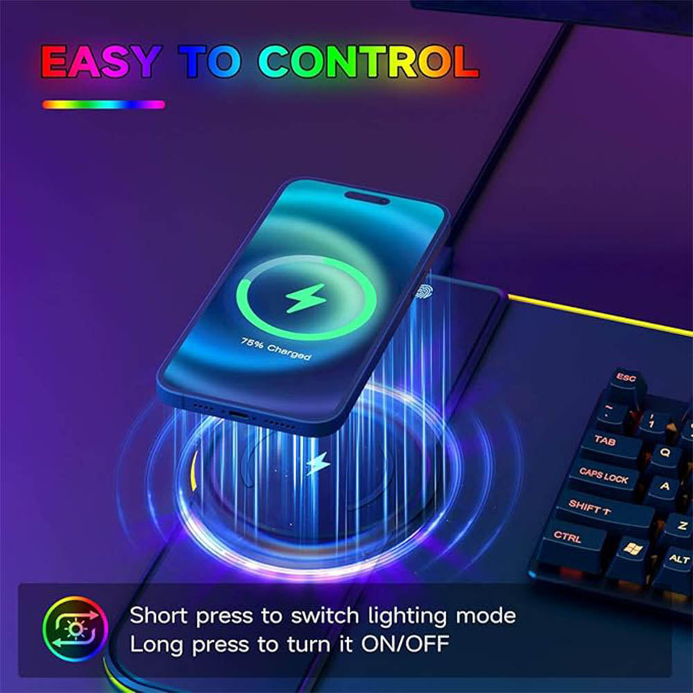 RGB mouse pad with wireless ch - đánh giá và giá Mouse Charging Pad